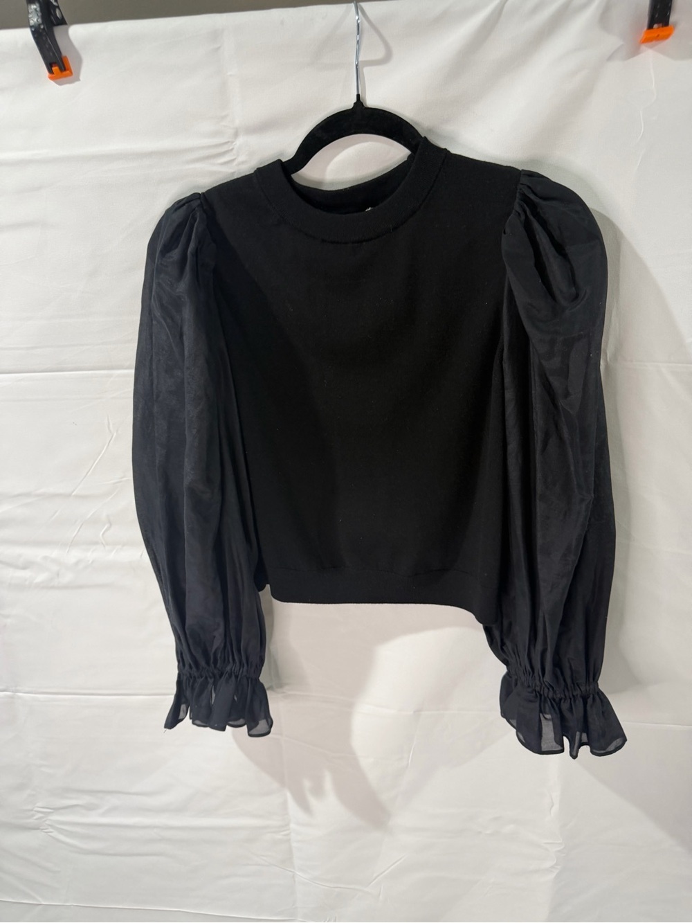 Alice + Olivia Elegant Black Puff-Sleeve Women's Top